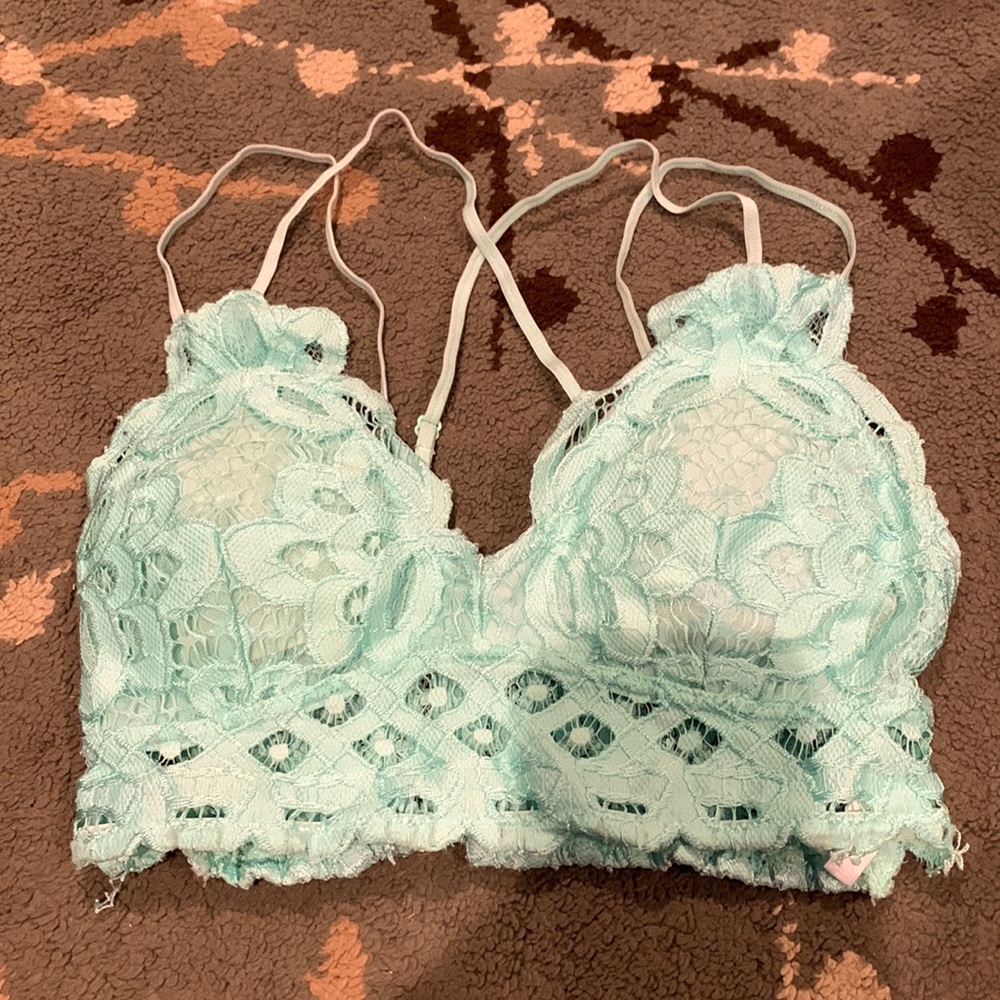 Lace bralette- light teal